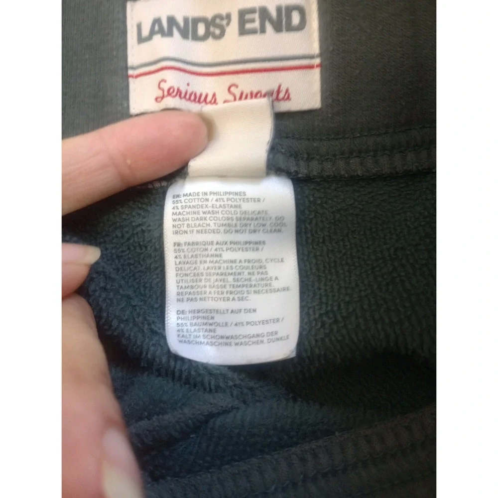 Lands End Serious Sweats Wide Leg Womens Size XS Green Athleisure Lounge